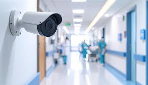Hospital corridor CCTV install